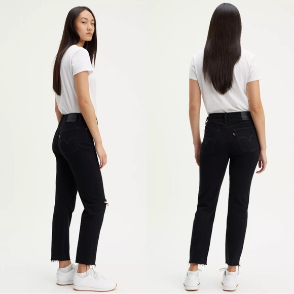 Levi’s Premium Wedgie Fit Women’s Jeans | Black | Cut-Off Hem | 28 - Picture 2 of 15